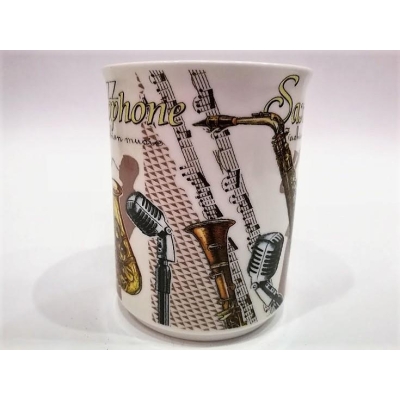 Muzyczny porcelanowy kubek dla saksofonisty-17623