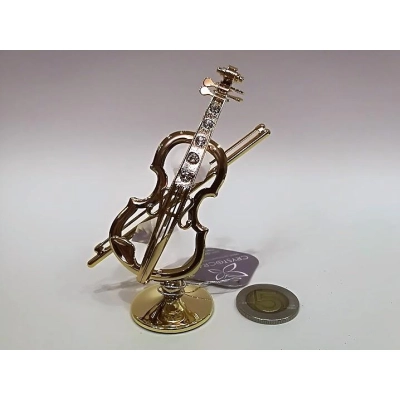 Miniaturowe skrzypce z kryształami Swarowskiego -18824