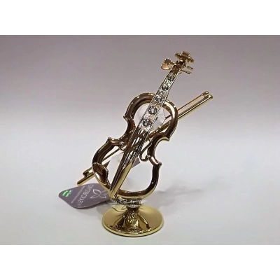 Miniaturowe skrzypce z kryształami Swarowskiego -18825