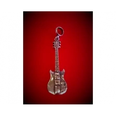 Srebrna gitara elektryczna SG - wisiorek na łańcuszek/rzemyk -6844