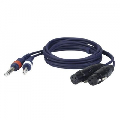 DAP AUDIO kabel 2x XLR f - 2x Jack 6.3 m 1.5m-1048