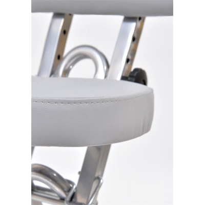 LIBEDOR Krzesło dla muzyka z oparciem i regulacją w silver-11134