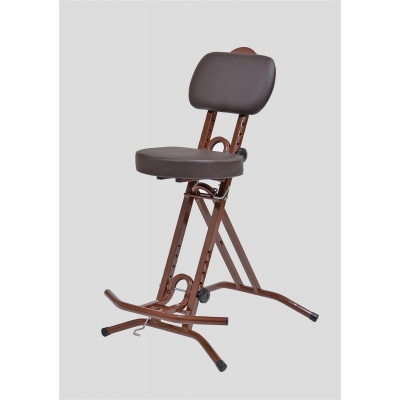 LIBEDOR Krzesło dla muzyka z oparciem i regulacją brown-11136