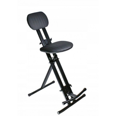 AKMUZ T-6 BK krzesło dla gitarzysty / muzyka z oparciem i regulacją - czarne-11149
