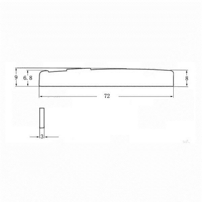 Siodełko mostka - podstrunnik - do gitary akustycznej - białe-11622