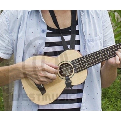 HAWAii regulowany pas do ukulele lub gitary klasycznej w rozmiarze 1/4 - czarny-11925