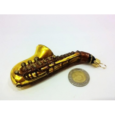 Saksofon - szklana bombka ręcznie malowana-14687