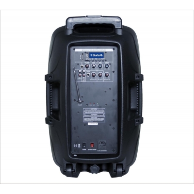 RH SOUND PP-2112ADX-CB HAND-HAND Zestaw mobilny: kolumna z akumulatorem i 2x mikrofon bezprzewodowy +Bluetooth +Radio +USB +MP3-16190