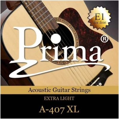 PRIMA Struny do gitary akustycznej 10-47 + dodatkowa struna E1 gratis-18009