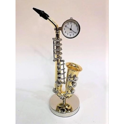 Miniaturowy saksofon z zegarkiem - gold-18818