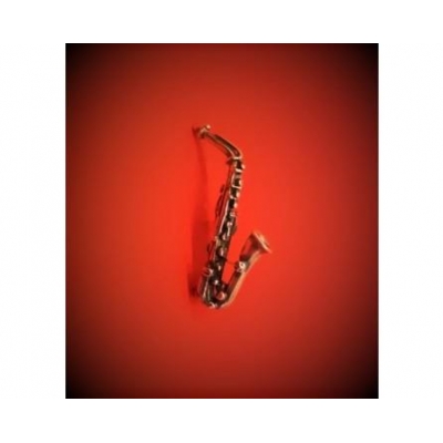 Srebrny saksofon - przypinka, broszka-6959