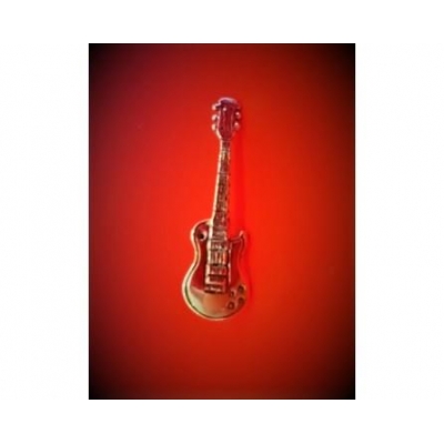 Srebrna gitara elektryczna lp - przypinka, broszka-6964