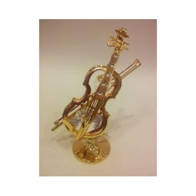 Miniaturowe skrzypce z kryształami Swarowskiego -7236